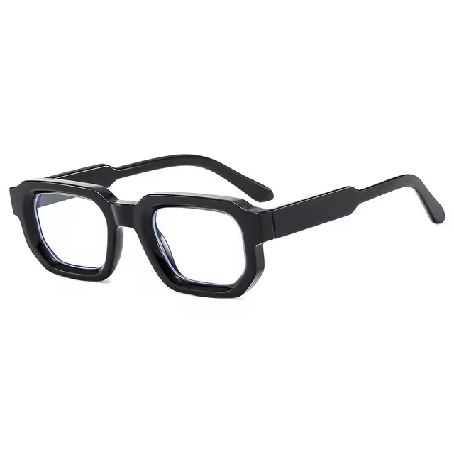 Modern Square Luxe Sunglasses - Black Frame Clear Lens