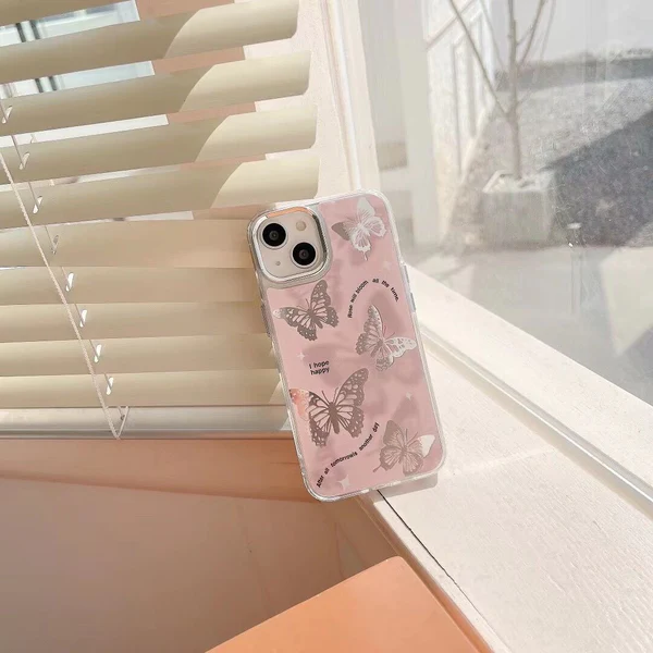 Acrylic Pink Butterfly iPhone Case