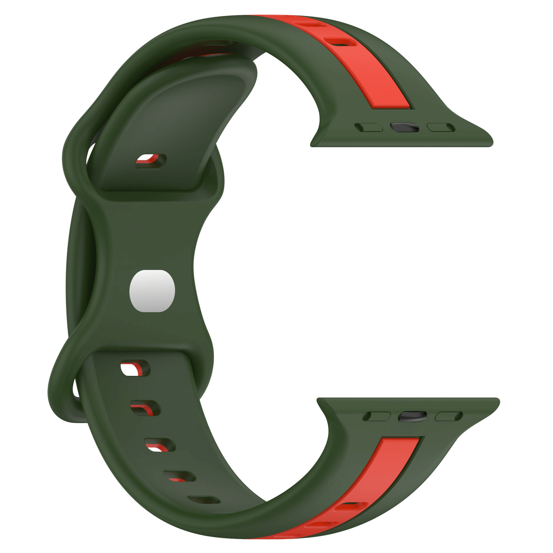 Dual Stripe Silicone Strap For Apple Watch - Amy Green