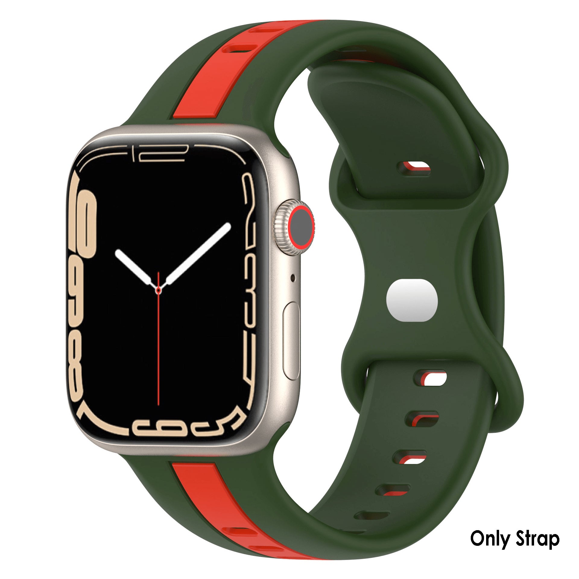 Dual Stripe Silicone Strap For Apple Watch - Amy Green