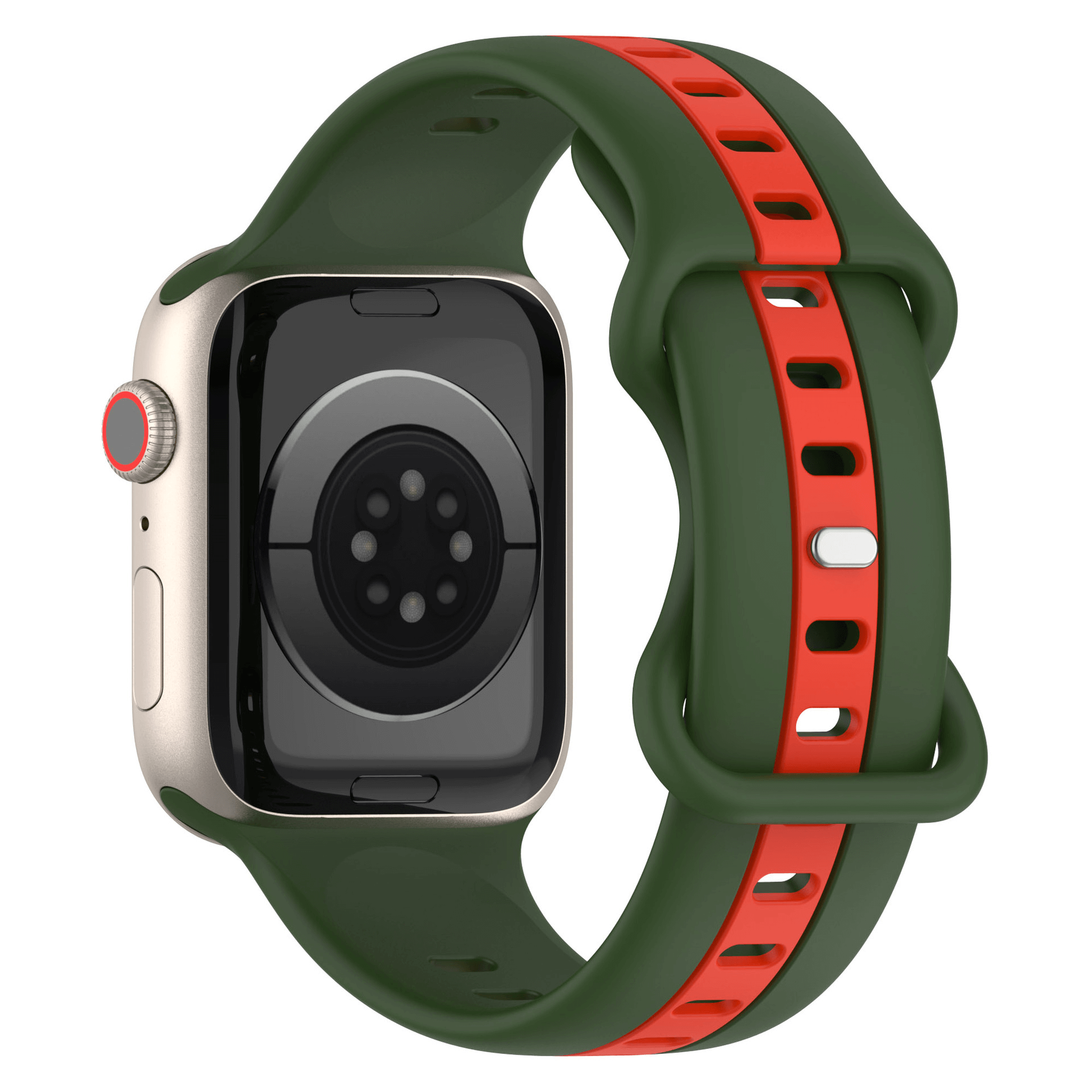 Dual Stripe Silicone Strap For Apple Watch - Amy Green