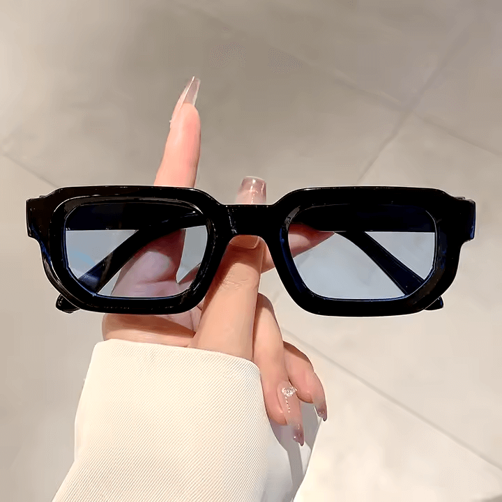 Modern Square Luxe Sunglasses - Black Frame Clear Lens