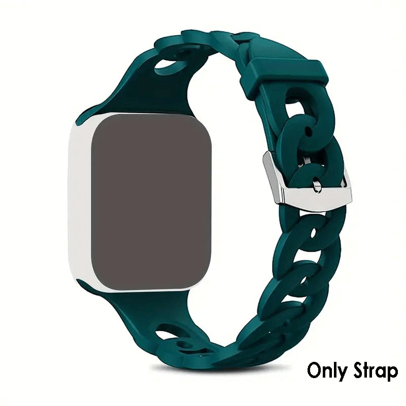 SlimChain Design Silicone Strap For Apple Watch - Grass Green