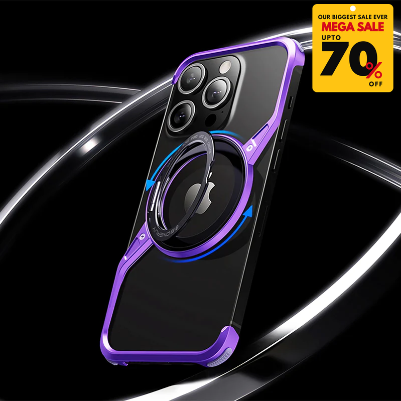 UltraThin Z-Shaped iPhone Case With Rotatable Ring Stand