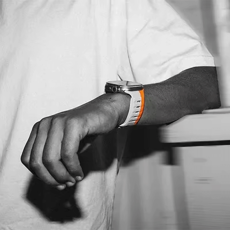 TrailBlaze Silicone Sports Band For Apple Watch - Orange Grey