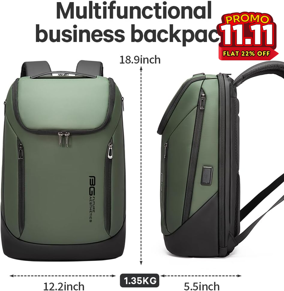 BANGE Ultimate Travel Laptop Backpack - Green-DIVERSITY