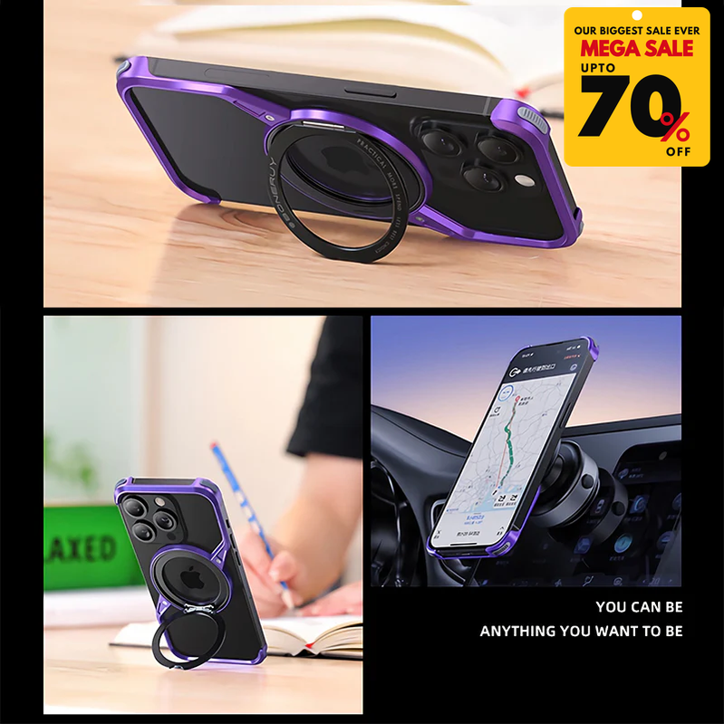 UltraThin Z-Shaped iPhone Case With Rotatable Ring Stand