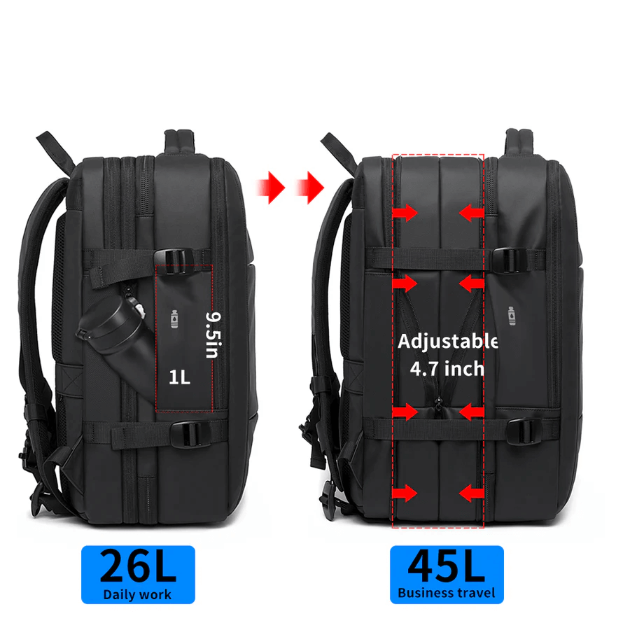 BANGE Digital Nomad Travel Backpack - Black