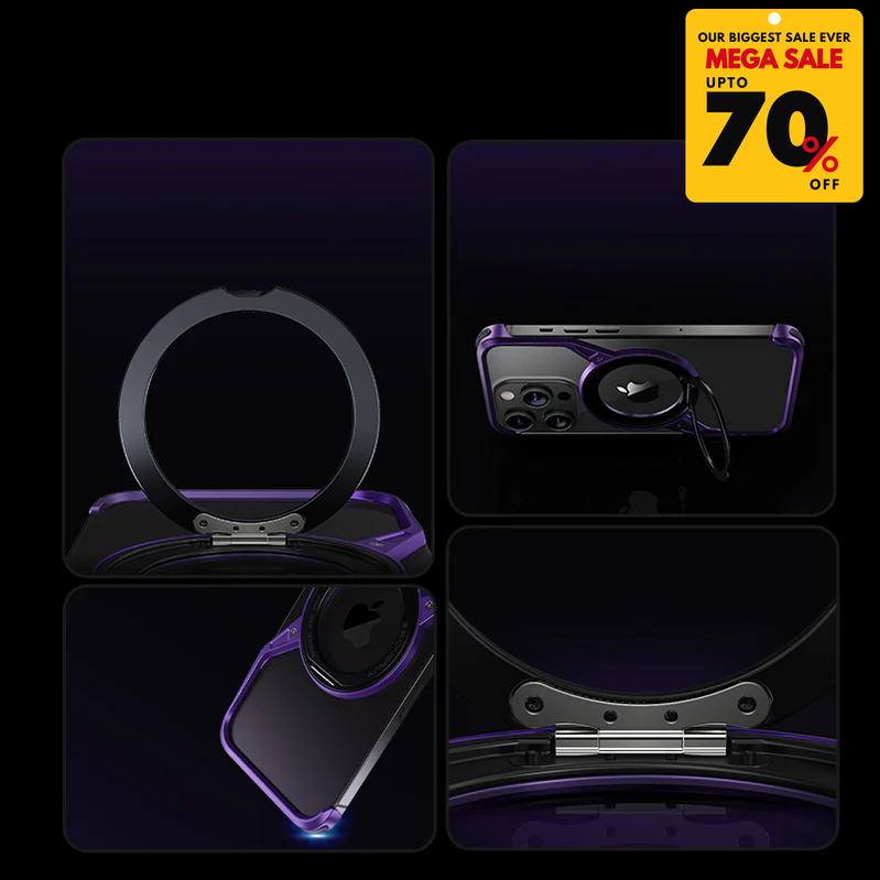 UltraThin Z-Shaped iPhone Case With Rotatable Ring Stand