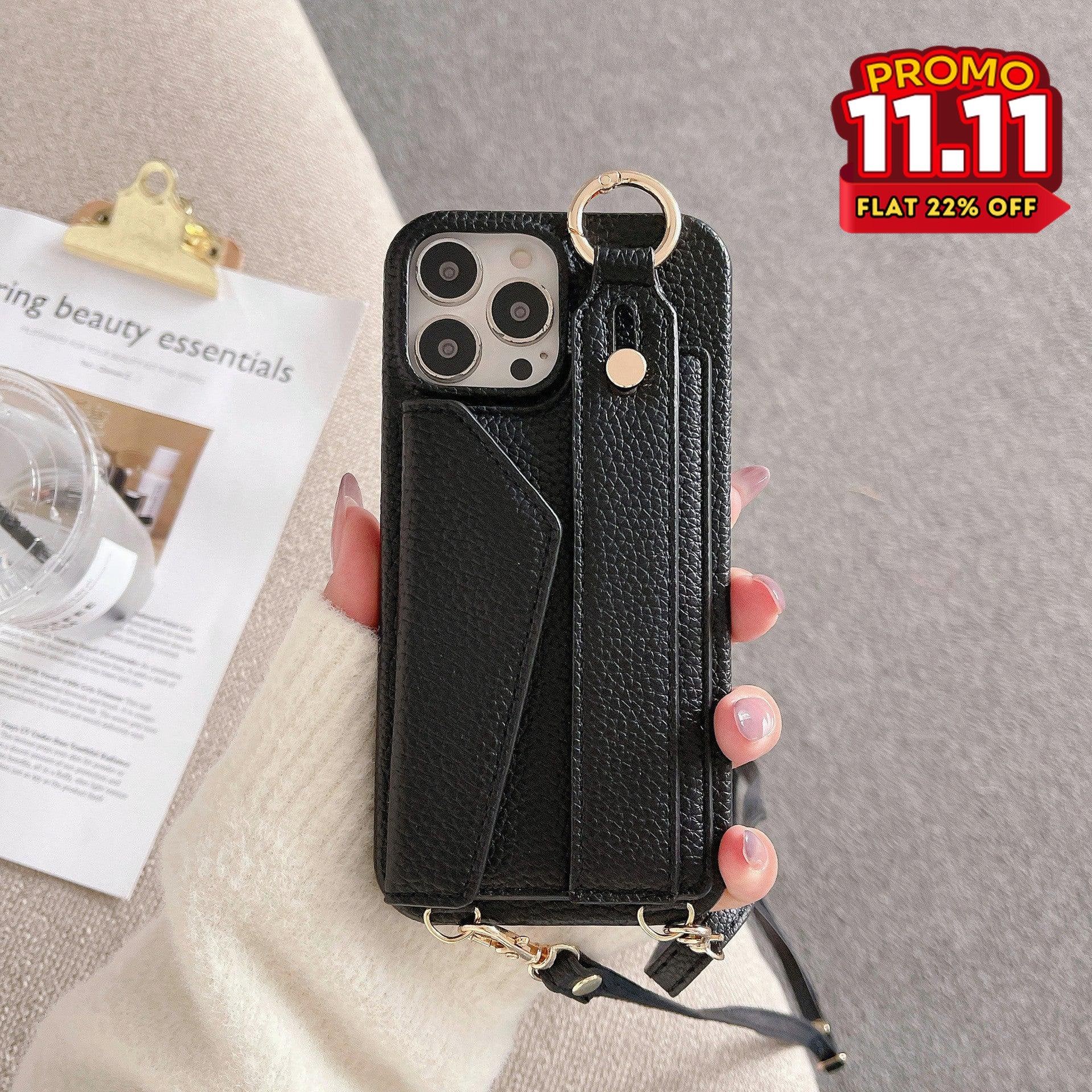 Faux Leather Crossbody Phone Case-DIVERSITY