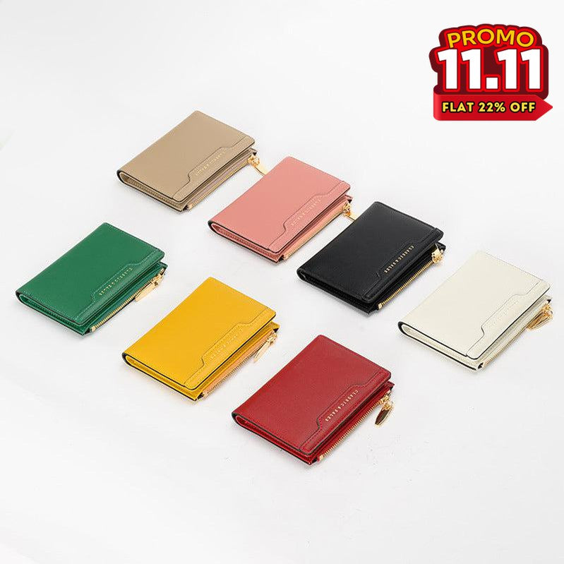 Women's Leather Compact Wallet-DIVERSITY