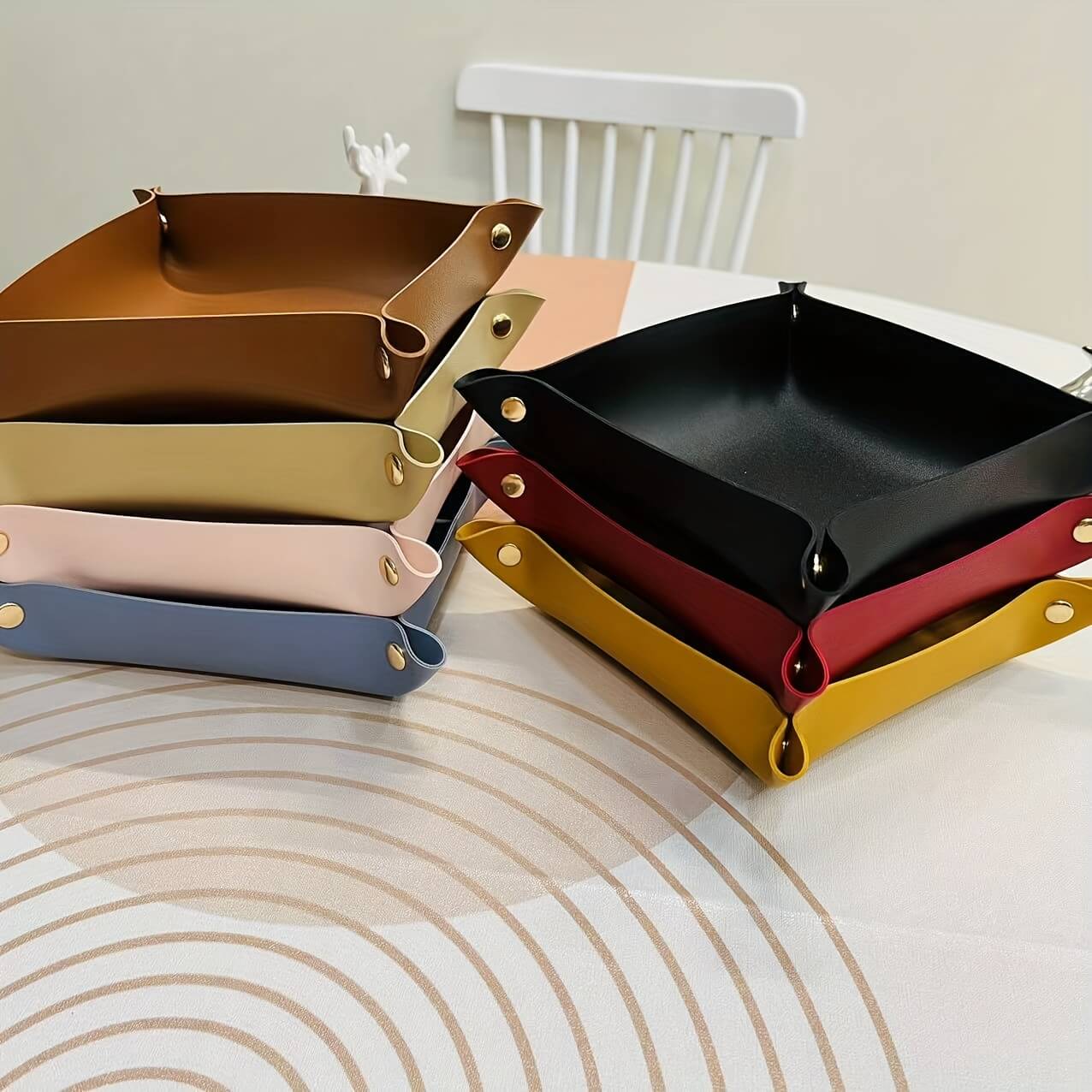 Nordic PU Leather Storage Tray