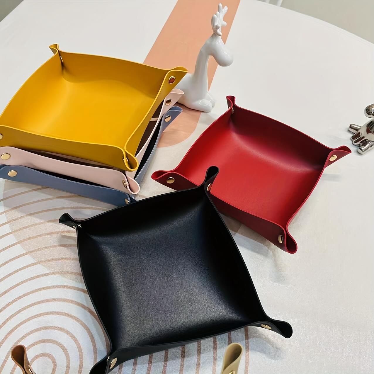 Nordic PU Leather Storage Tray