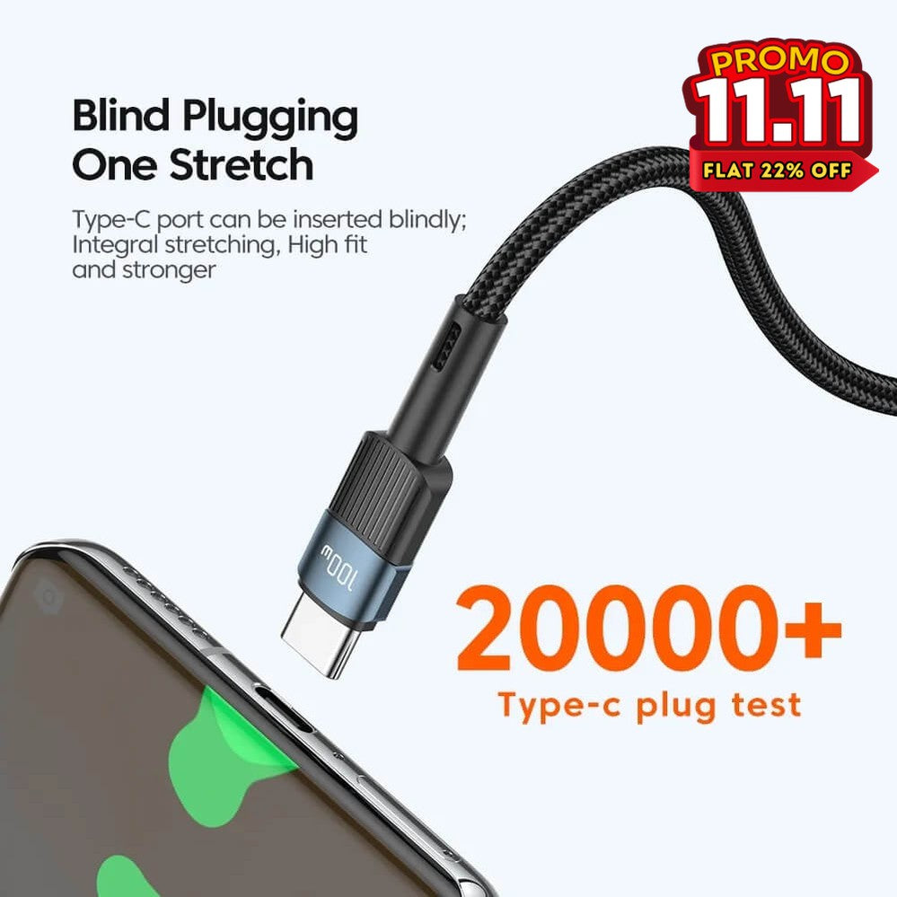 ESSAGER 100W TYPE-C to TYPE-C Fast Charging Cable-DIVERSITY