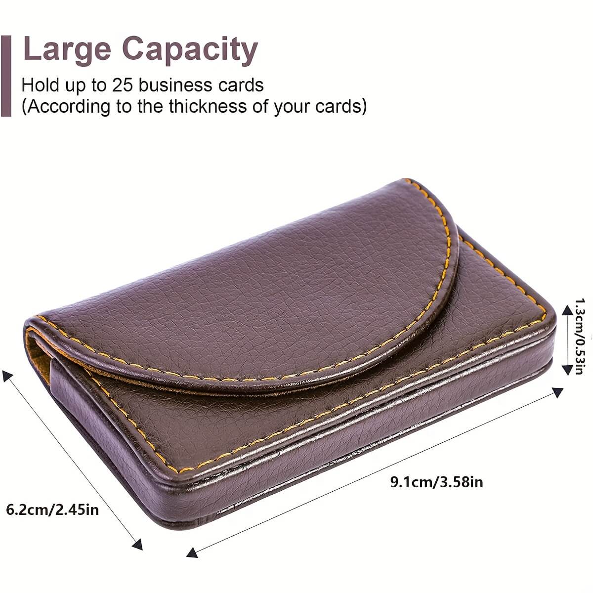 PU Leather Business Card Holder Magnetic Case