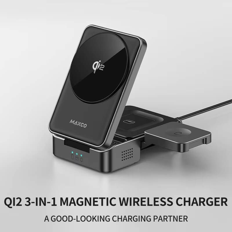 MAXCO 3 in 1 Foldable Wireless Charger - MW13