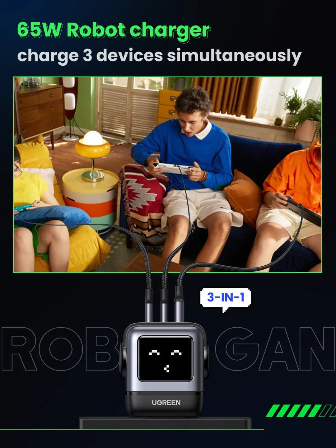 UGREEN Uno 65W RobotGaN Charger