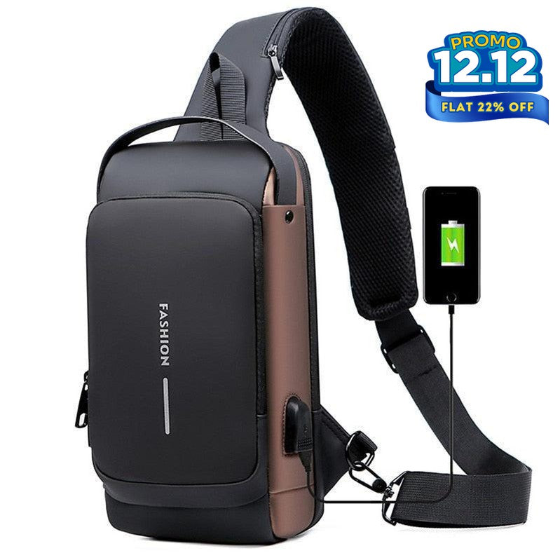 Crossbody Tech Sling Bag With USB Charging Port-DIVERSITY