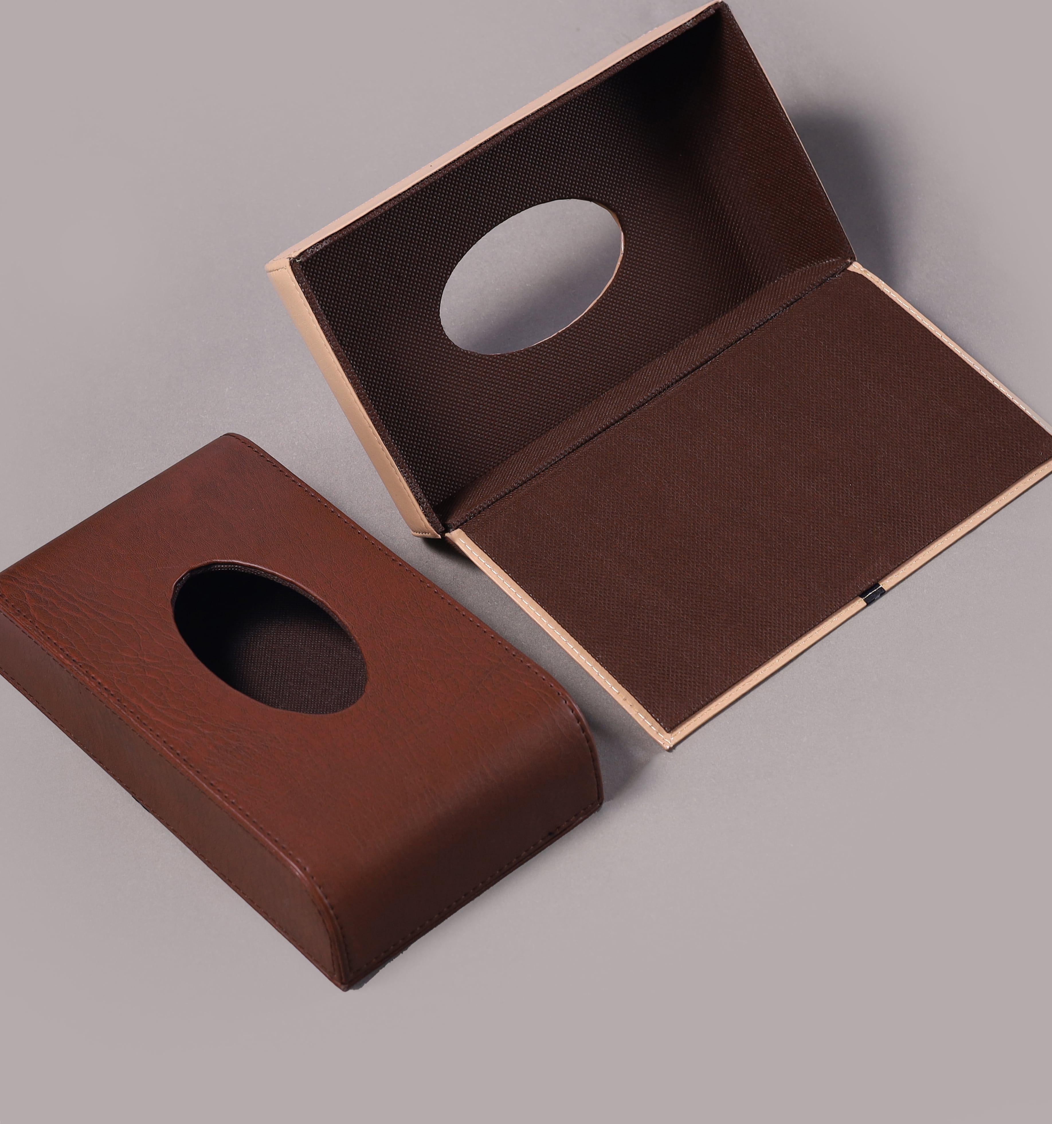 Premium PU Leather Tissue Box