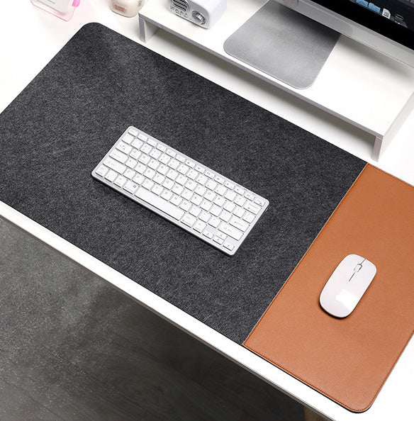 Felt &  Faux Leather Desk Mat
