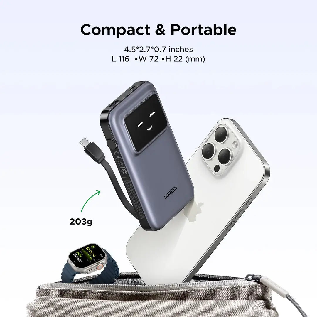 UGREEN Uno 10000 mAh 30W PD Power Bank with TFT Display