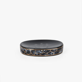 Marble Ceramic Bathroom Set - Jet Black