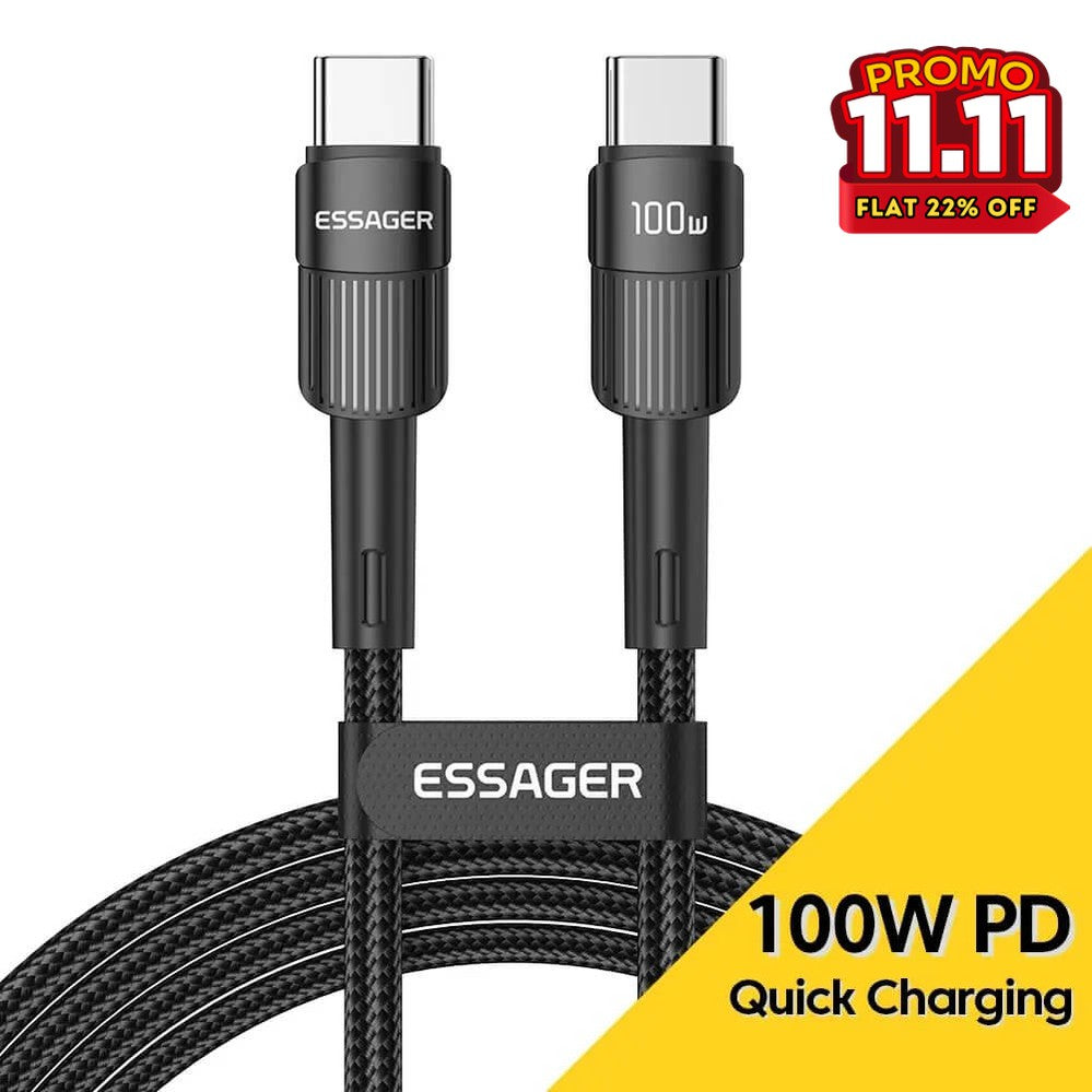 ESSAGER 100W TYPE-C to TYPE-C Fast Charging Cable-DIVERSITY