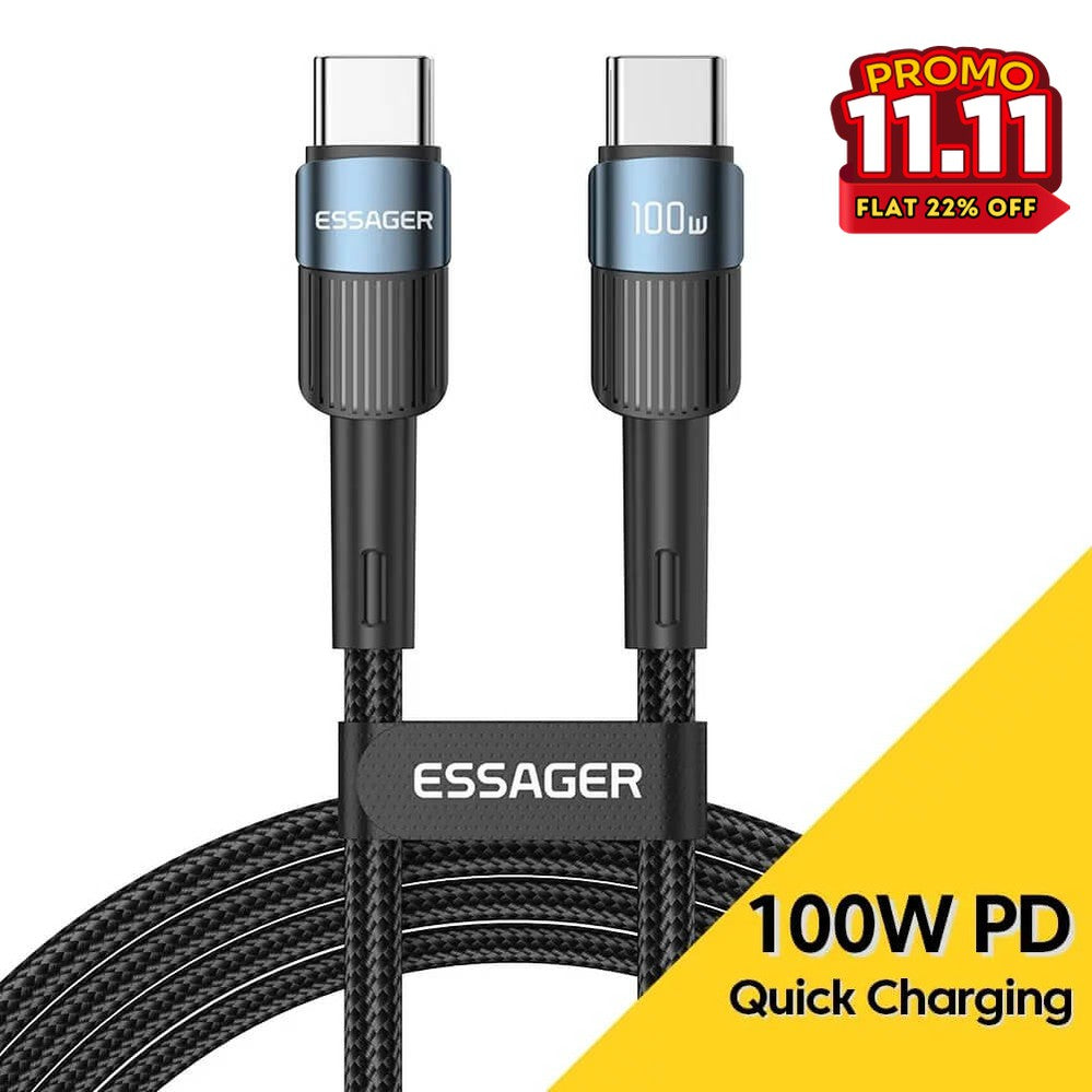 ESSAGER 100W TYPE-C to TYPE-C Fast Charging Cable-DIVERSITY