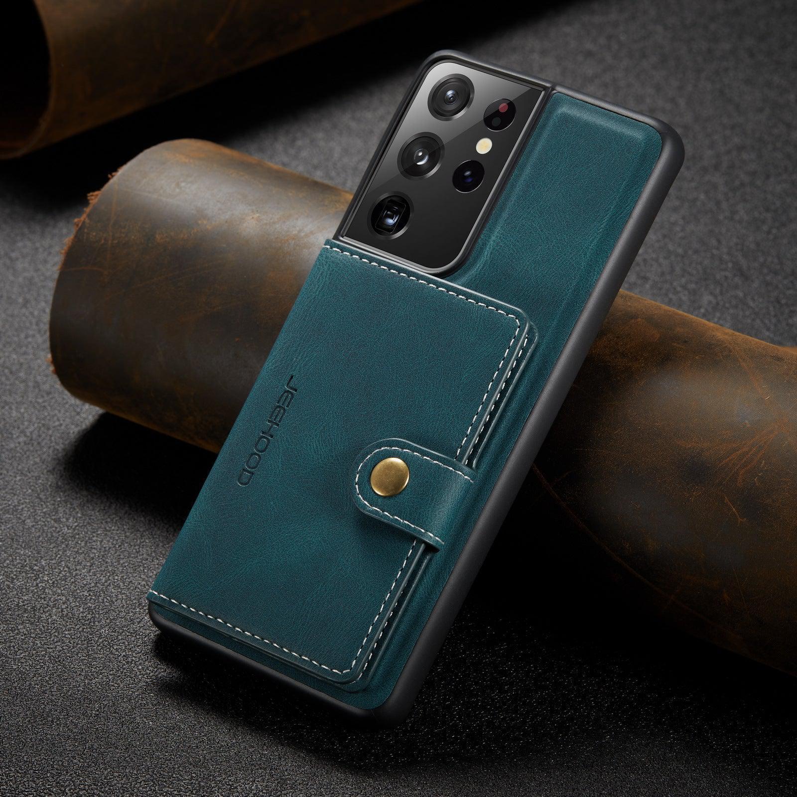 Faux Leather Phone Case With Magnetic Wallet