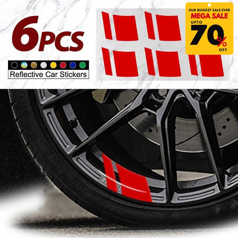 6 PCS Reflective Car Vinyl Rim Stickers-DIVERSITY