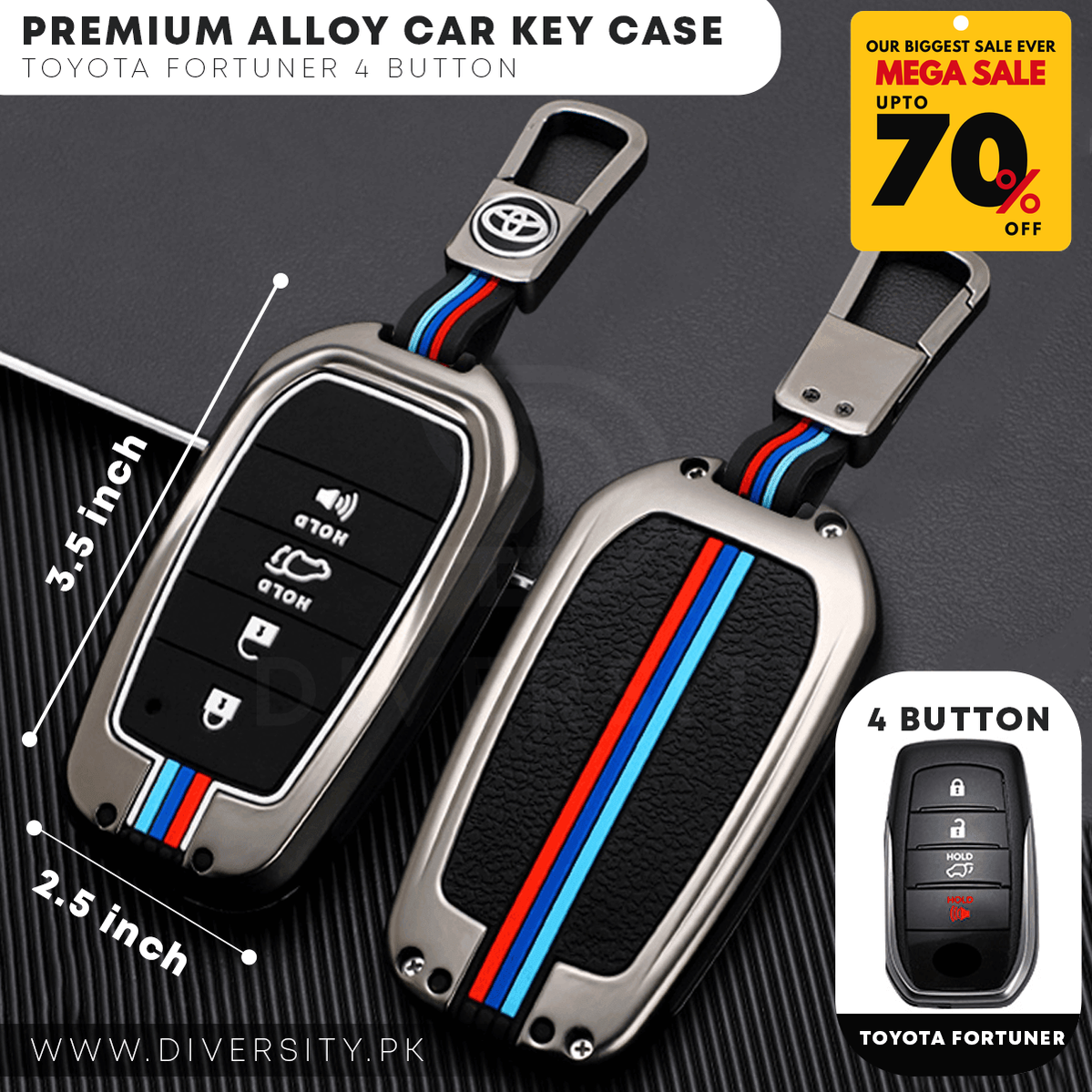 Premium Alloy Car Key Case - DIVERSITY