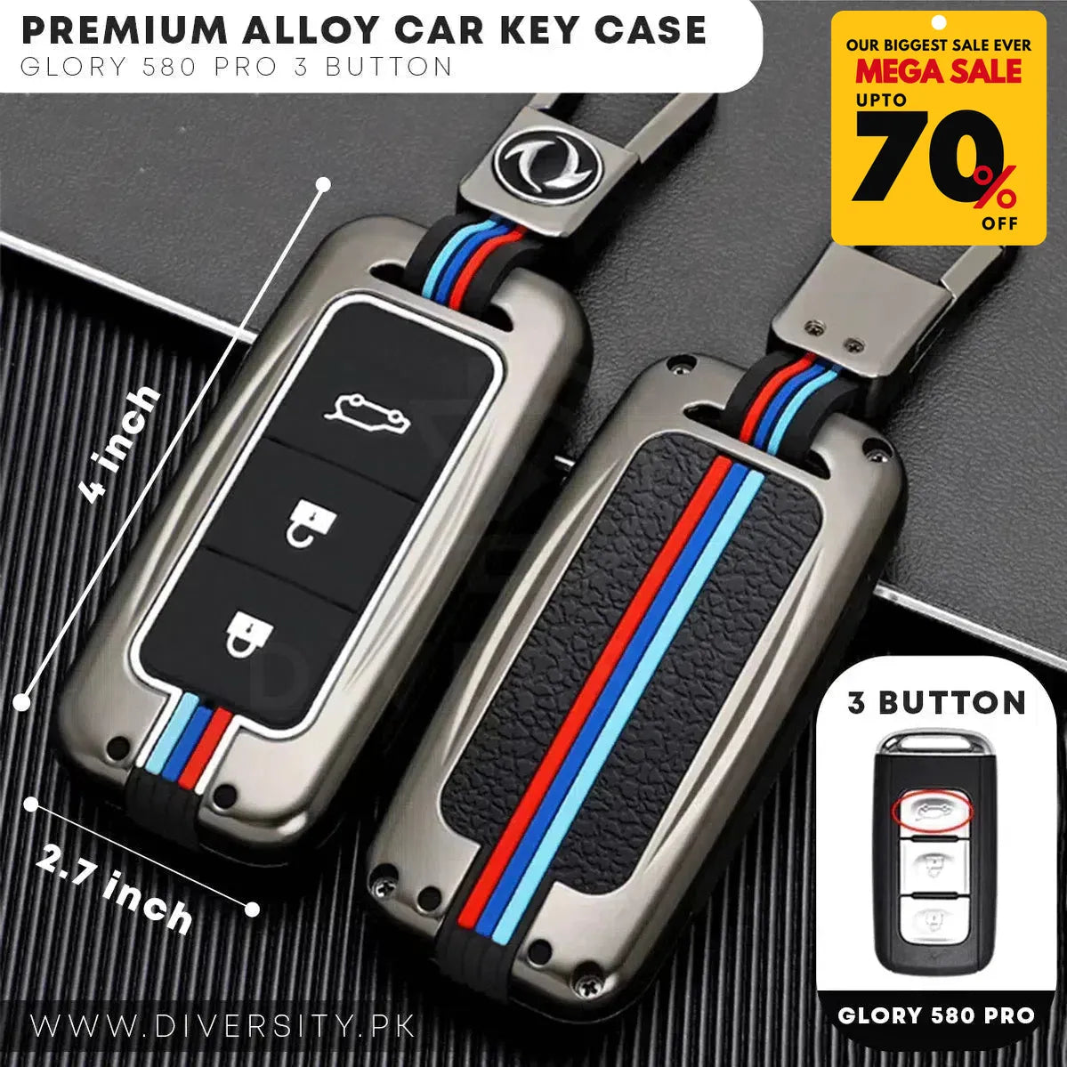 Premium Alloy Car Key Case - DIVERSITY