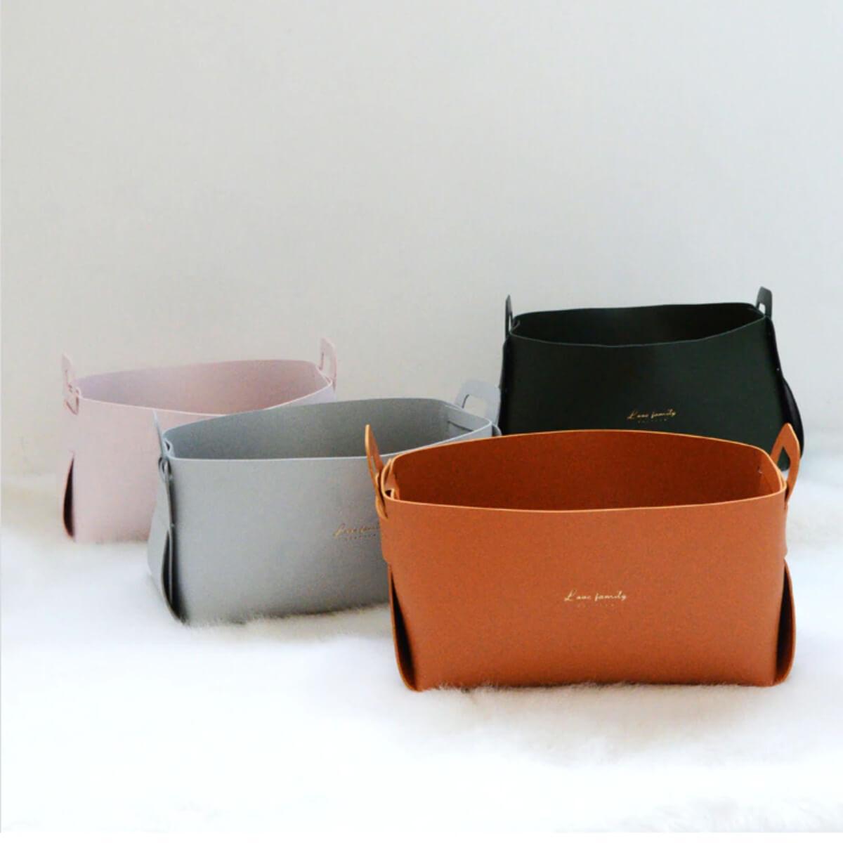 Faux Leather Nordic Storage Basket - DIVERSITY