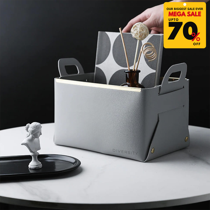 Faux Leather Nordic Storage Basket-DIVERSITY