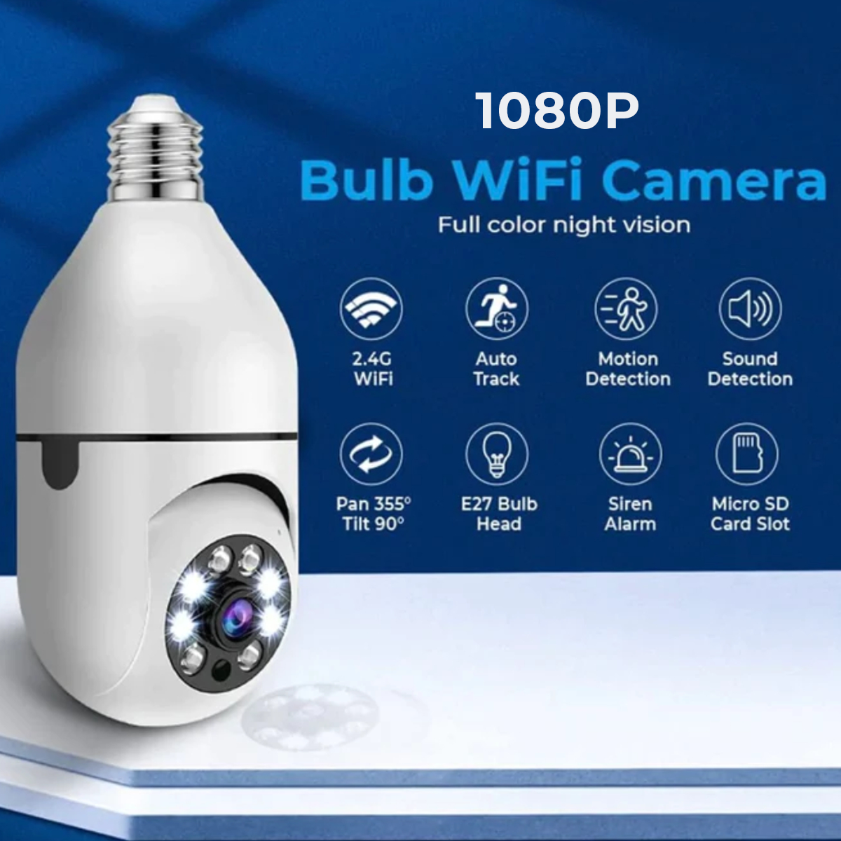 360° WiFi 1080p Bulb Camera