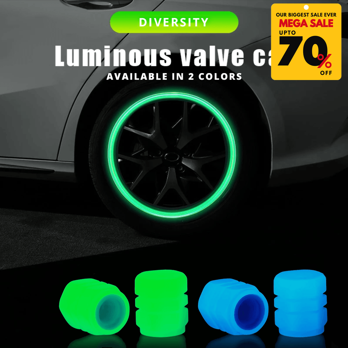 Luminous Tire Valve Cap - DIVERSITY