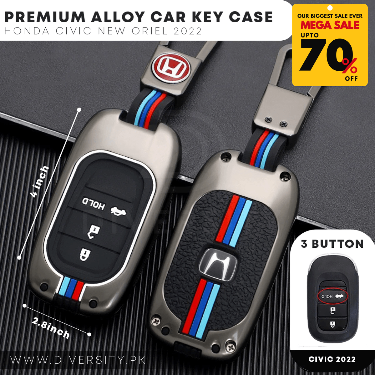 Premium Alloy Car Key Case - DIVERSITY