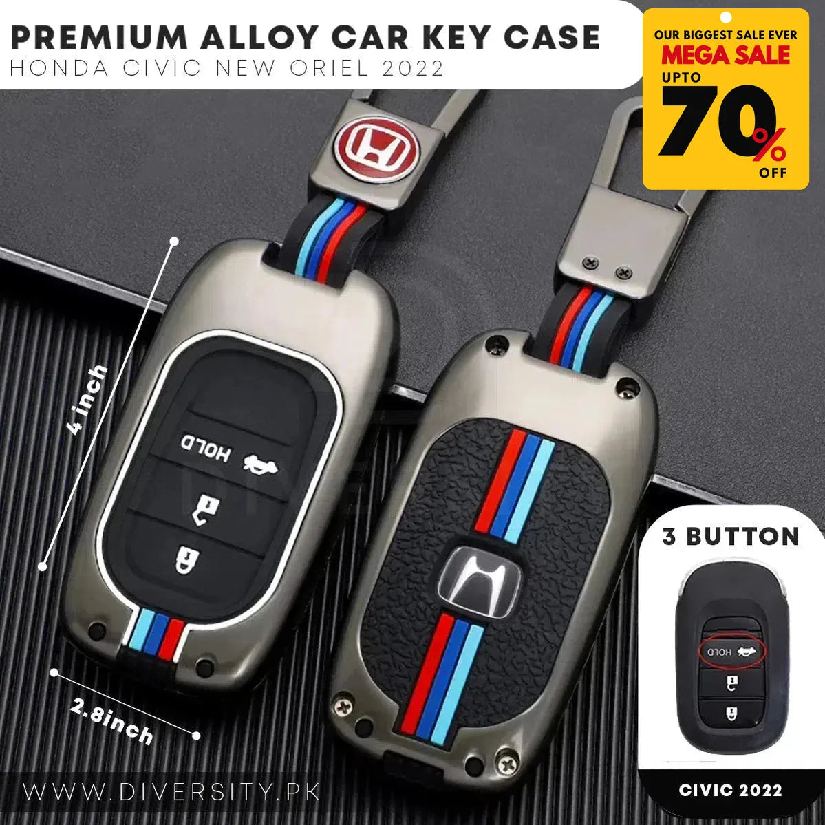 Premium Alloy Car Key Case - DIVERSITY