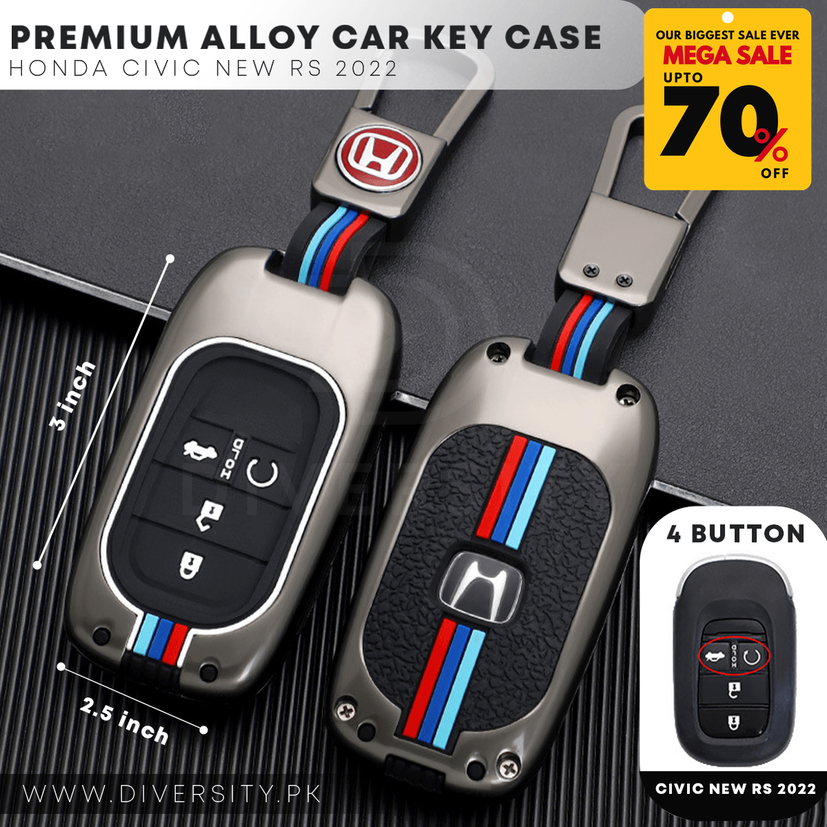 Premium Alloy Car Key Case - DIVERSITY