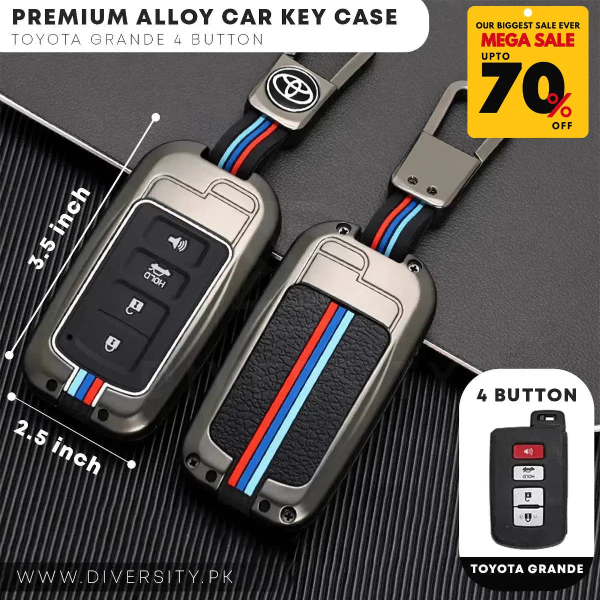 Premium Alloy Car Key Case - DIVERSITY