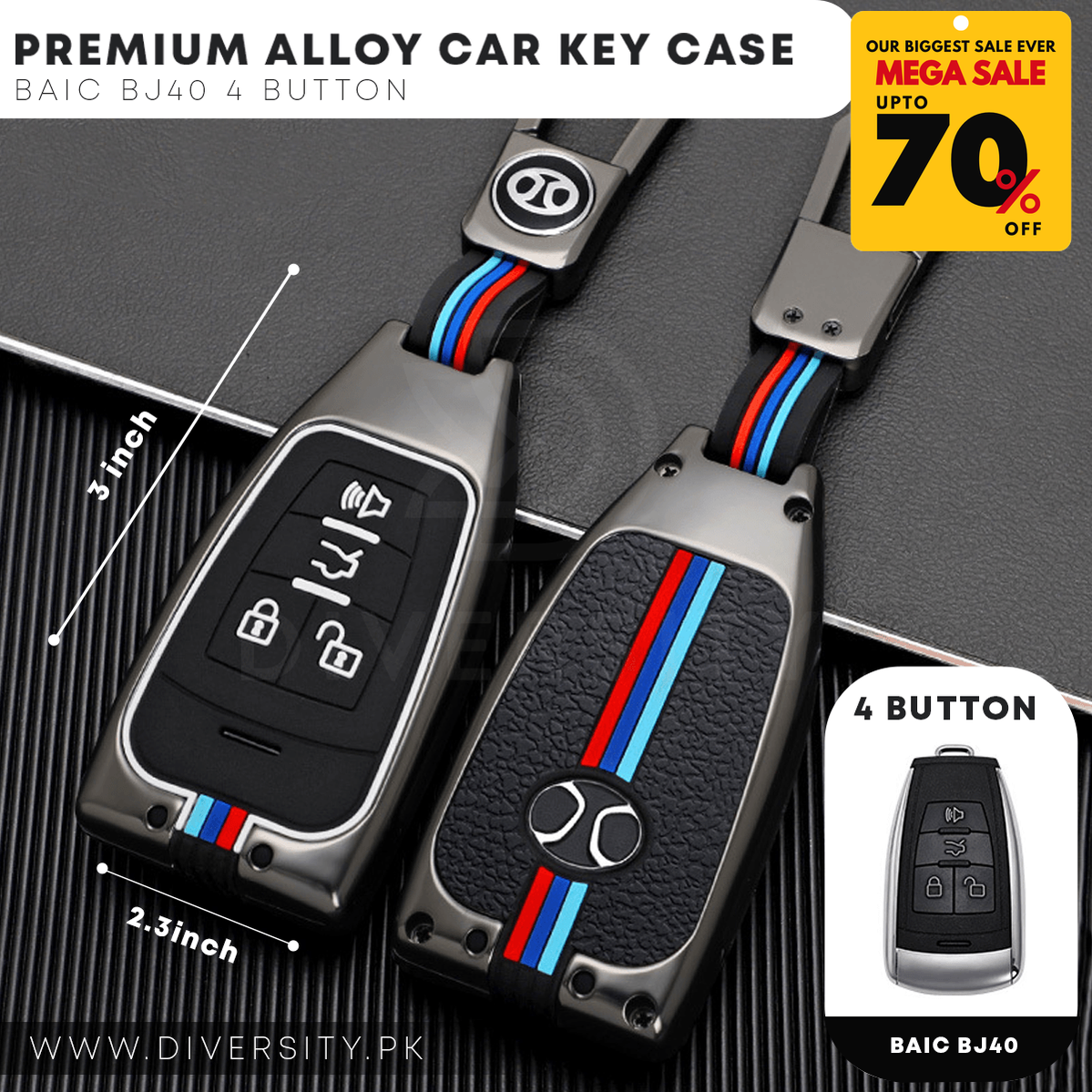 Premium Alloy Car Key Case - DIVERSITY