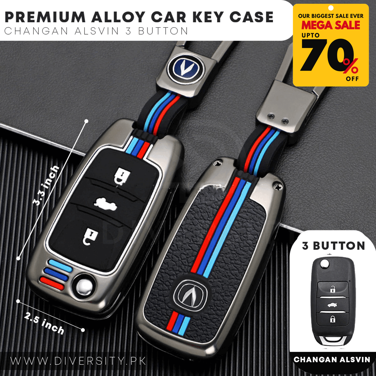 Premium Alloy Car Key Case - DIVERSITY