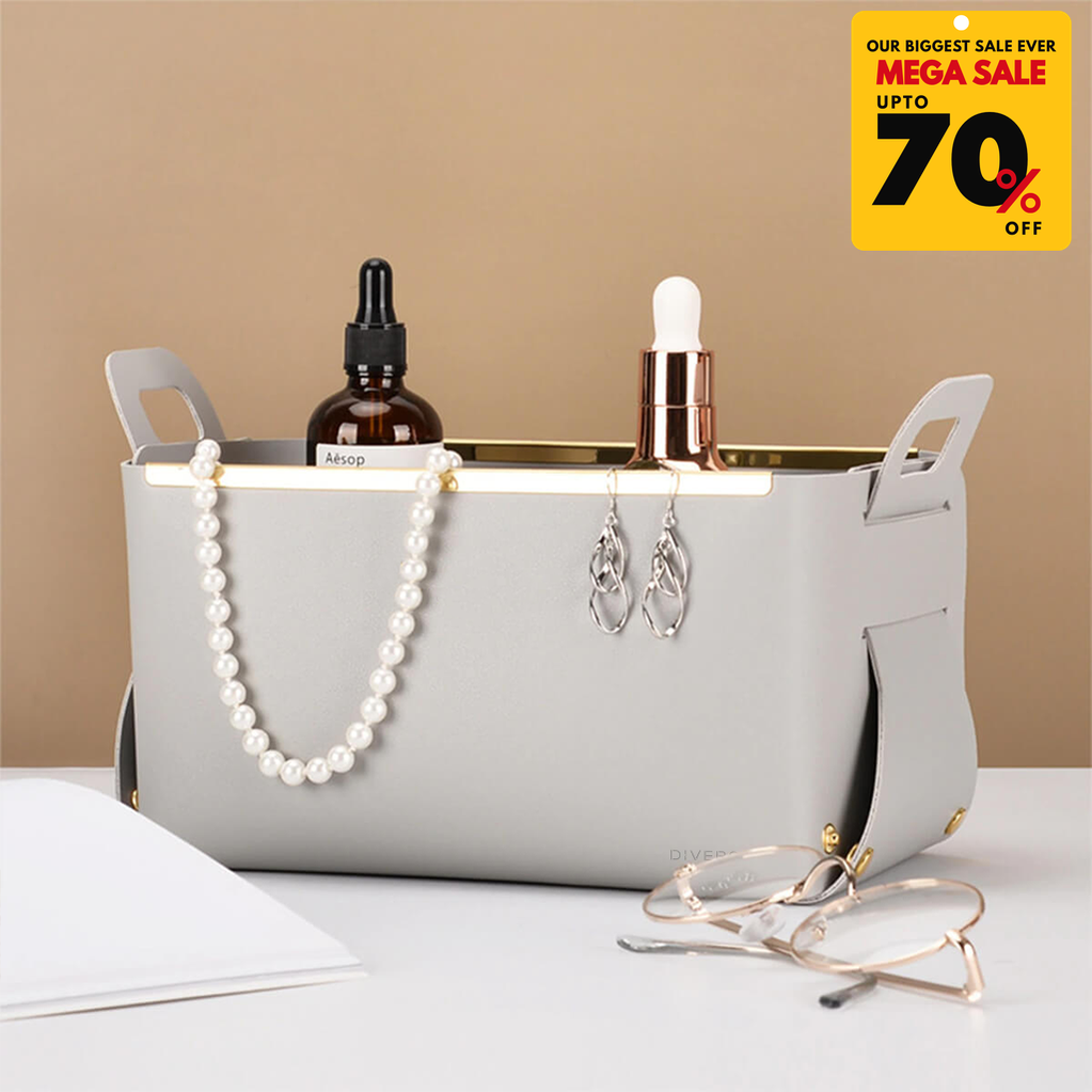 Faux Leather Nordic Storage Basket-DIVERSITY