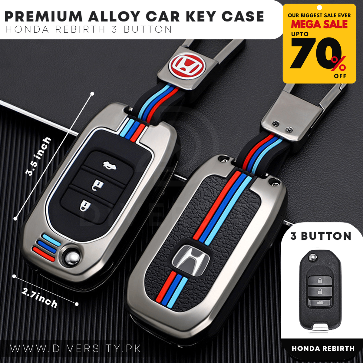 Premium Alloy Car Key Case - DIVERSITY