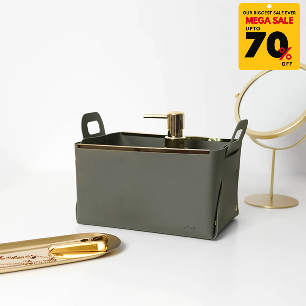 Faux Leather Nordic Storage Basket-DIVERSITY