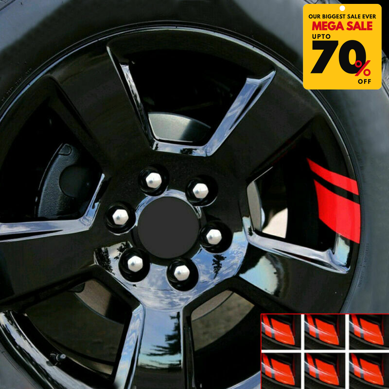 6 PCS Reflective Car Vinyl Rim Stickers-DIVERSITY