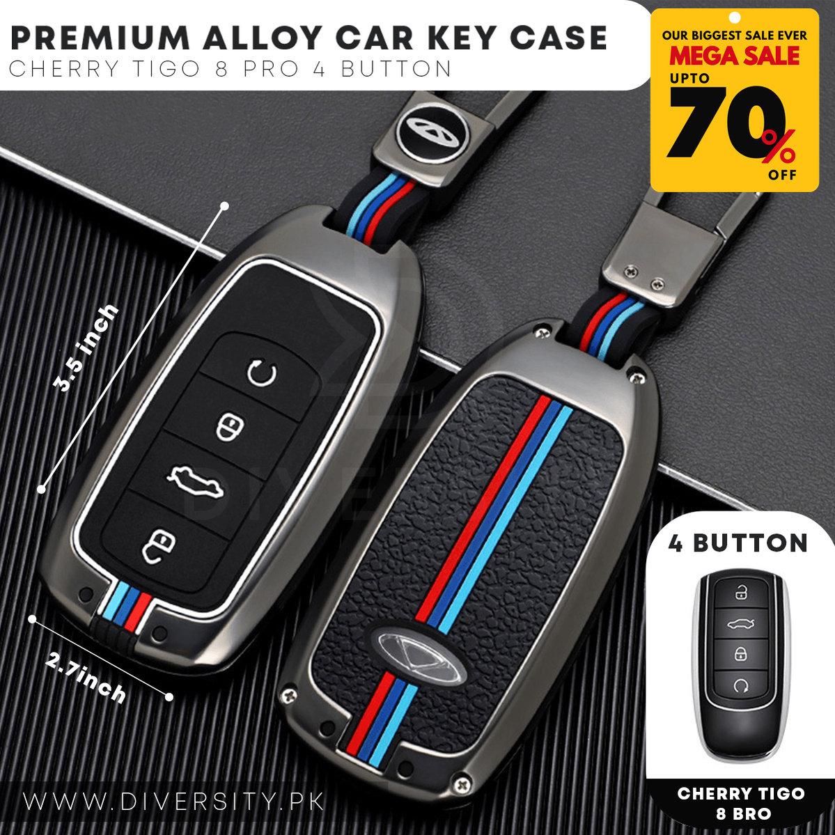 Premium Alloy Car Key Case - DIVERSITY
