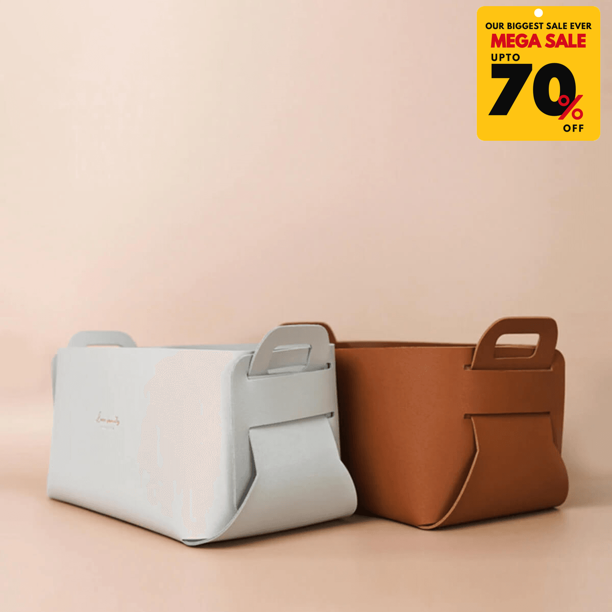 Faux Leather Nordic Storage Basket - DIVERSITY